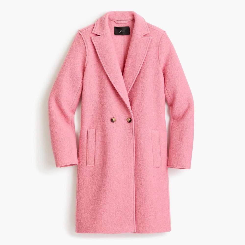 J Crew Pink Daphne Wool Top Coat